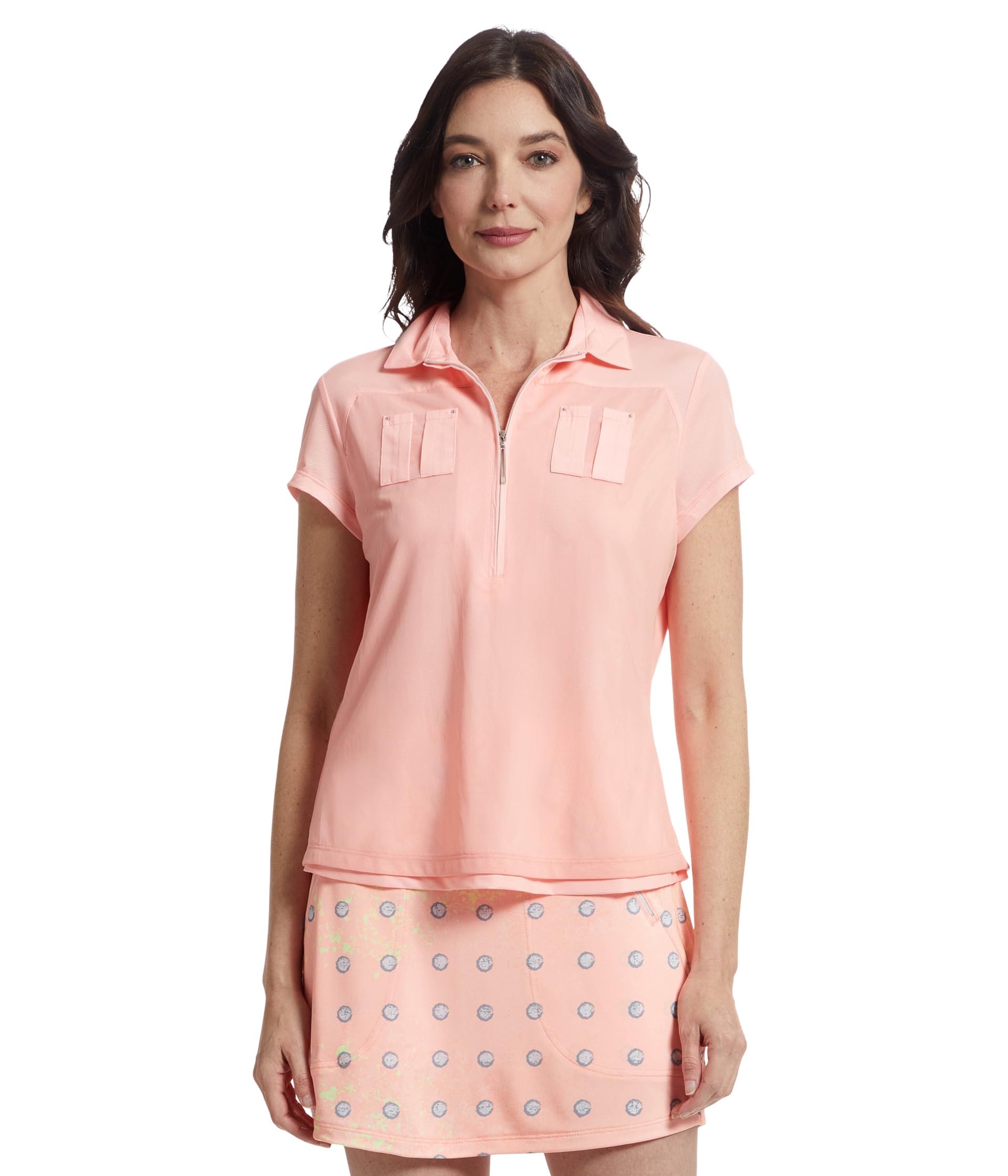 

Поло Jamie Sadock Solid Sunsense Polo with Mesh Overlay, цвет Shell