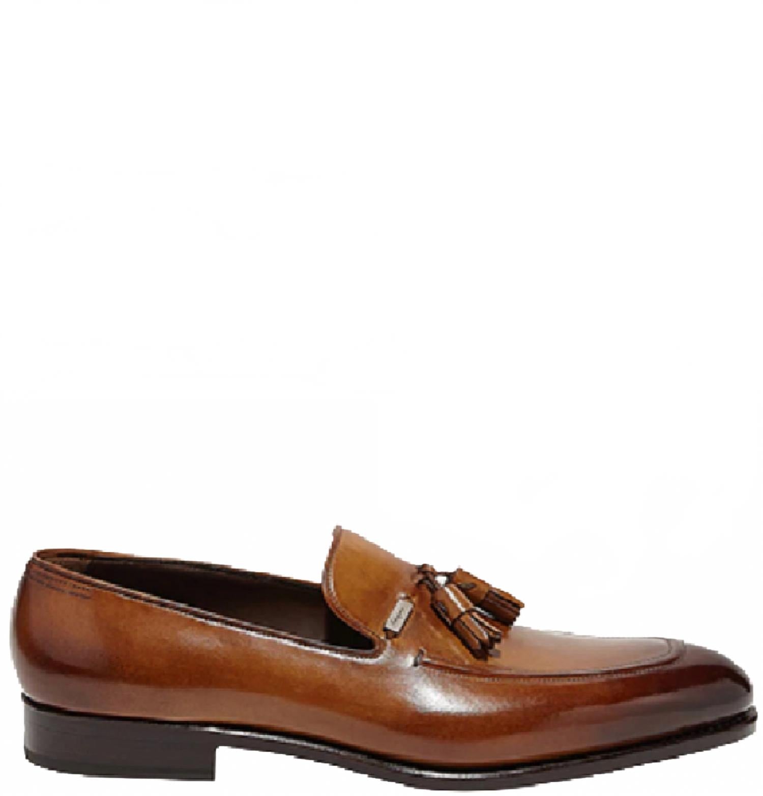

Мужские кожаные мокасины с кисточками янтарного цвета Salvatore Ferragamo, янтарный