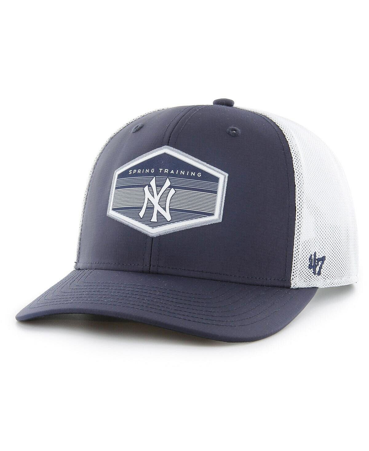

Мужская темно-синяя, белая кепка New York Yankees Spring Training Burgess Trucker Snapback '47 Brand