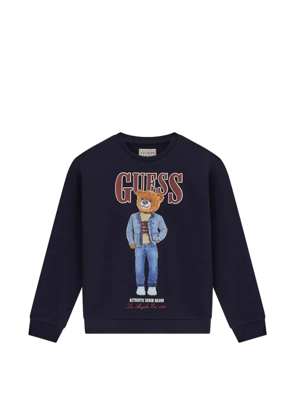Свитшот с принтом медведя GUESS Kids, синий