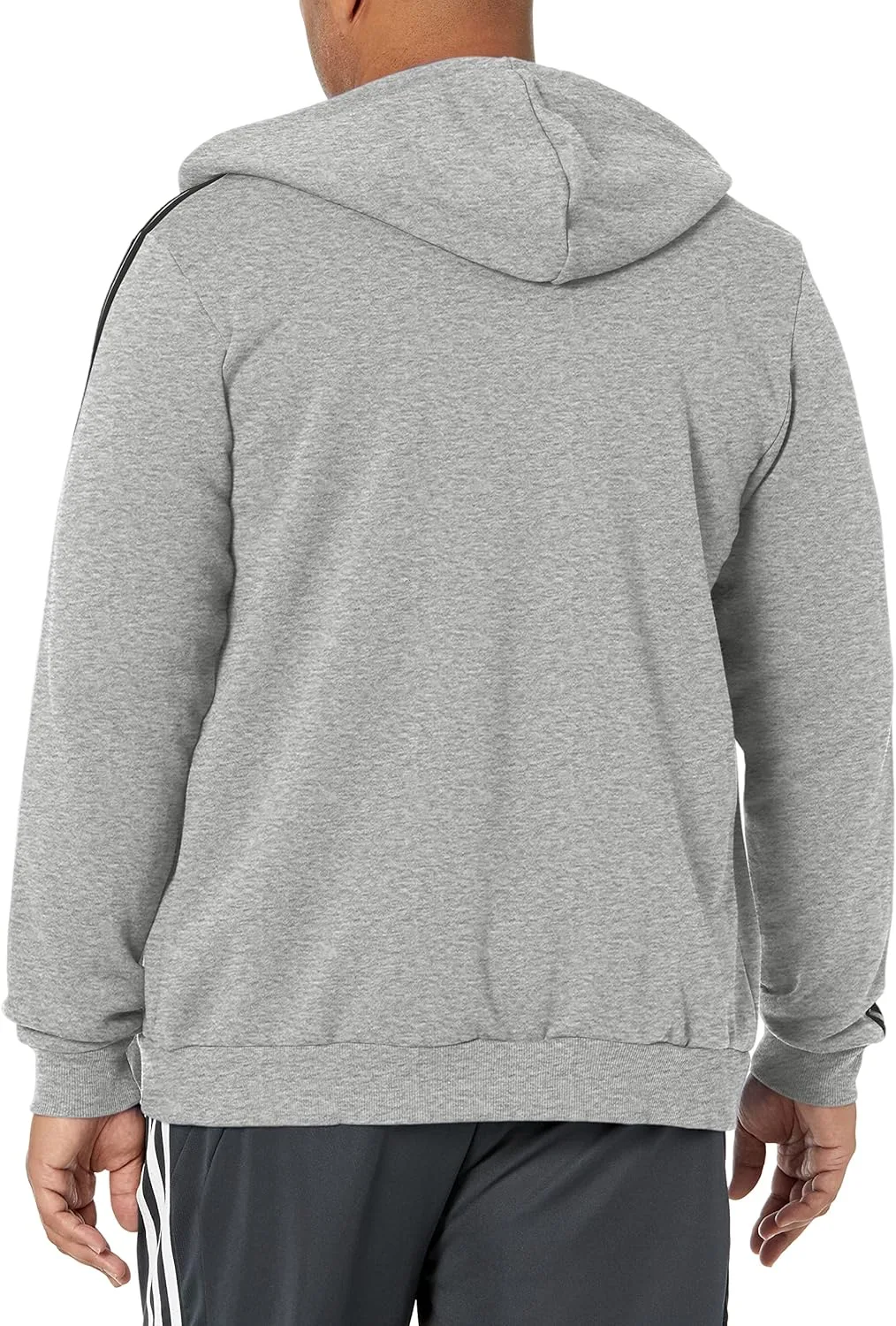 Толстовка Adidas Essentials Fleece 3-Stripes с молнией, серый — фото 2
