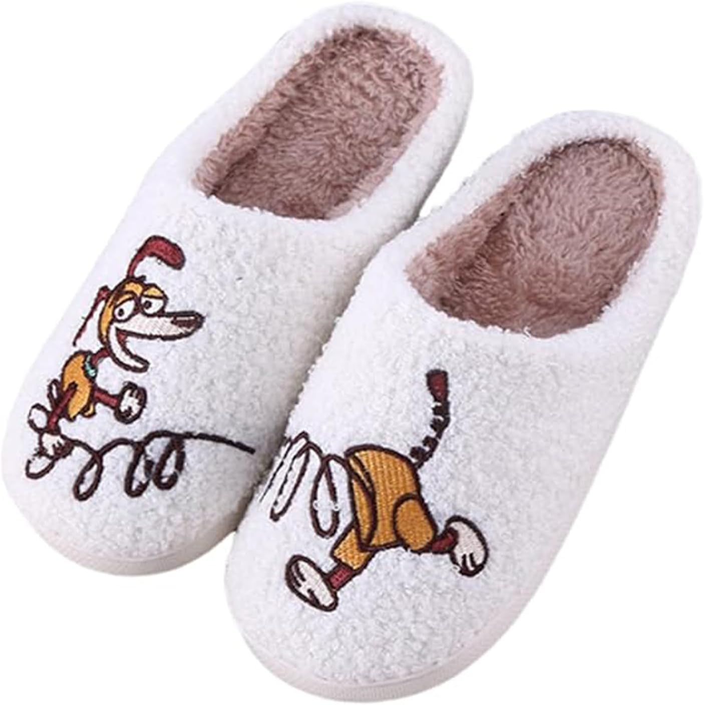 

Женские и мужские домашние тапочки Ретро Уютные Теплые Плюшевые Слипоны с Памятью Фоам для Дома Зимой, для улицы и дома Wiretran, Slinky Dog