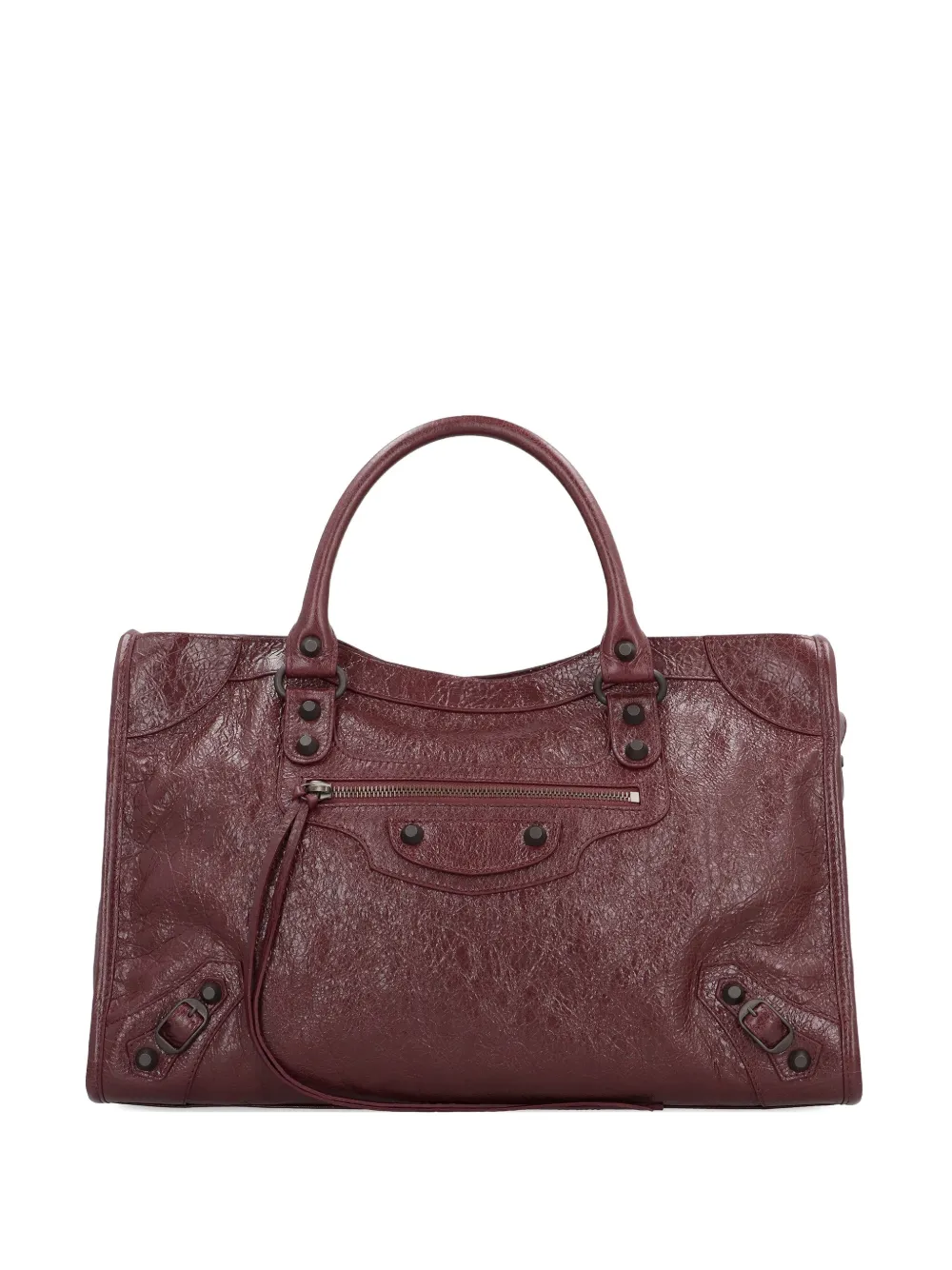 

Средняя кожаная сумка-тоут Le City с металлическими заклепками Balenciaga, красный