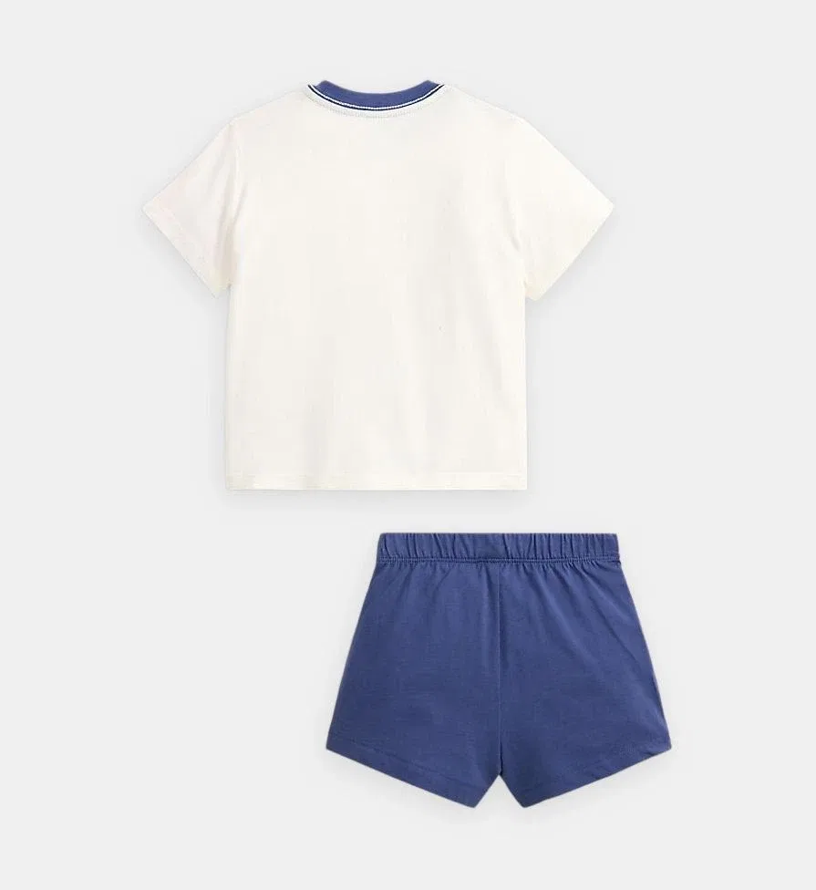 Комплект из футболки и шорт Polo Bear из хлопка Polo Ralph Lauren, синий — фото 2