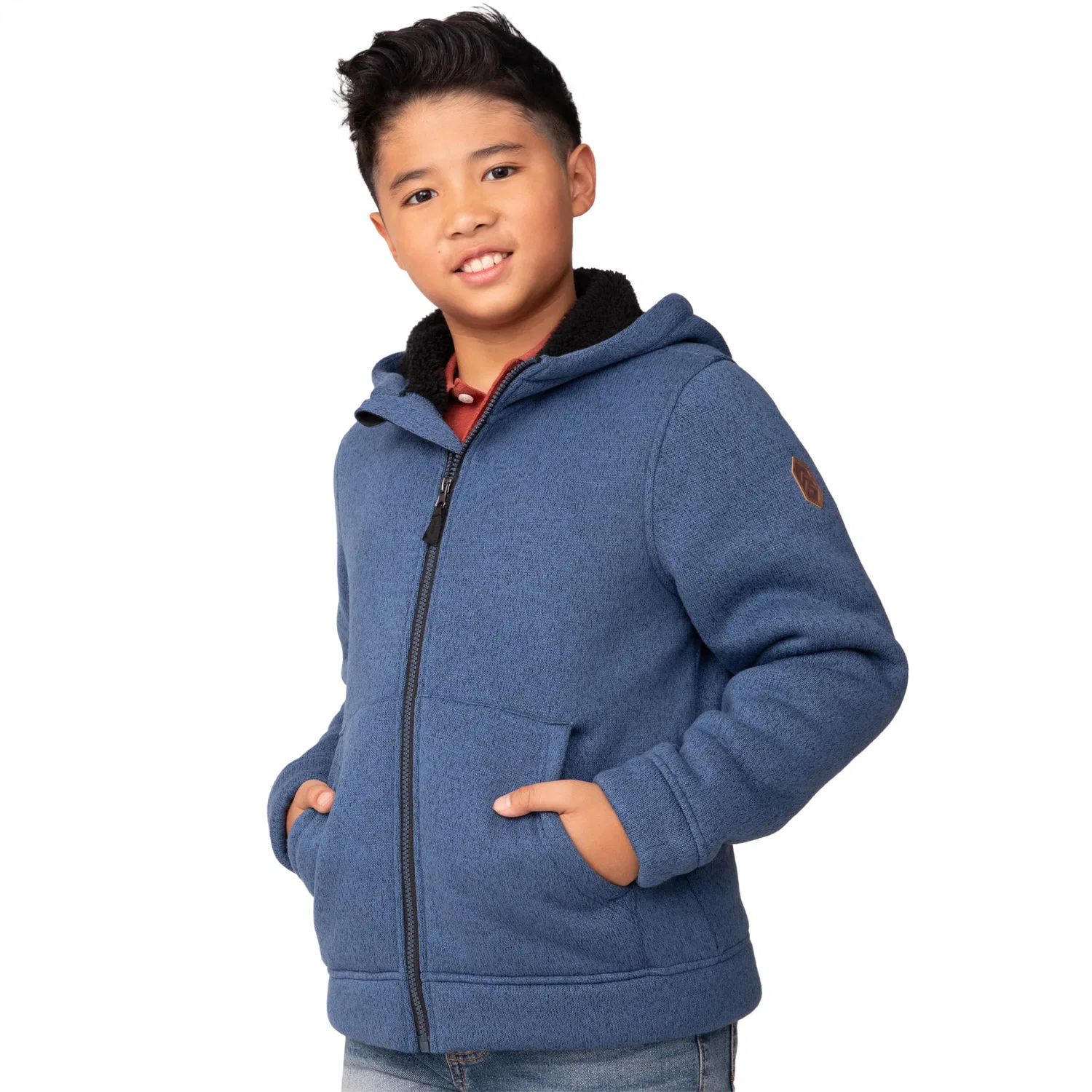 Куртка-худи Free Country Boys' Mountain Fleece, индиго