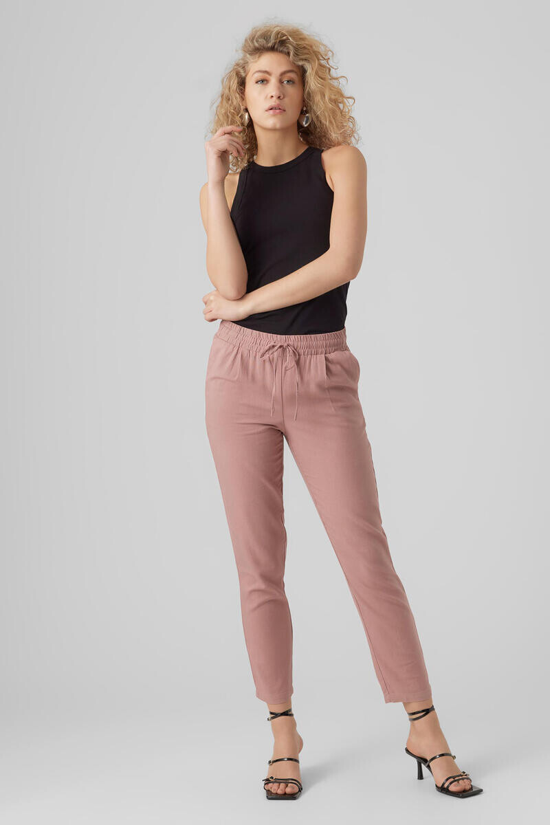 Льняные брюки длиной до щиколотки Vero Moda, фиолетовый