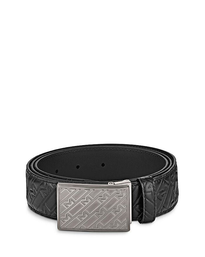 

Кожаный ремень Montblanc с пластинчатой ​​пряжкой и тиснением, черный