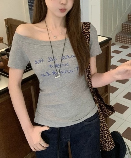 

Футболка асимметричная с логотипом на плече Sibra, серый