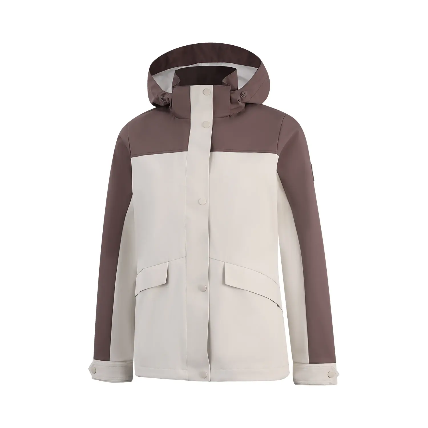 

LINING Женское тренч в гравийно-белом сером и утопленном древесно-коричневом, Gravel White Gray/Sunken Wood Brown