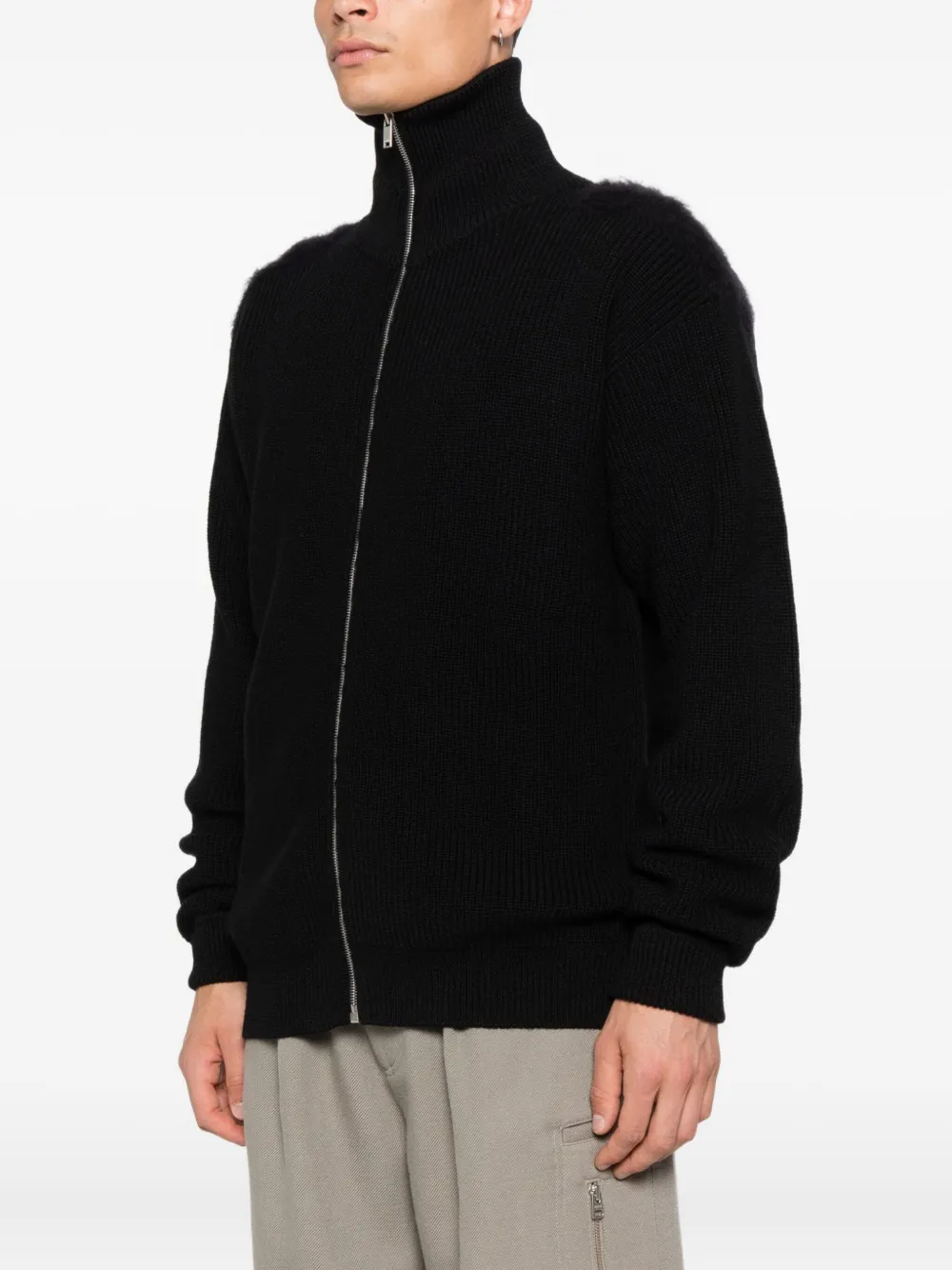 Кардиган на молнии с высоким воротом JIL SANDER, черный — фото 3