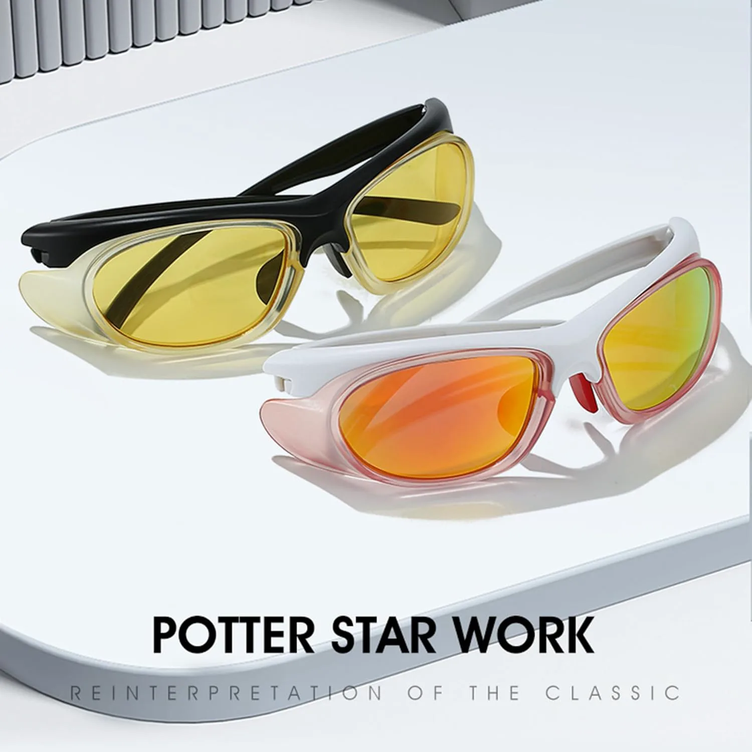 

bullabulling Солнцезащитные очки Y2K с обтекаемой формой, модные очки в стиле ретро 90-х, женские футуристические очки с защитой от УФ-излучения UV400, Silver/Silver