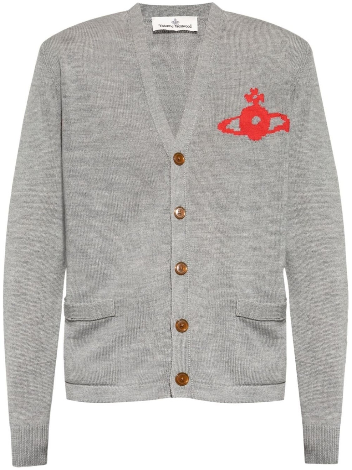 

Vivienne Westwood кардиган с логотипом, связанный интарсией, серый