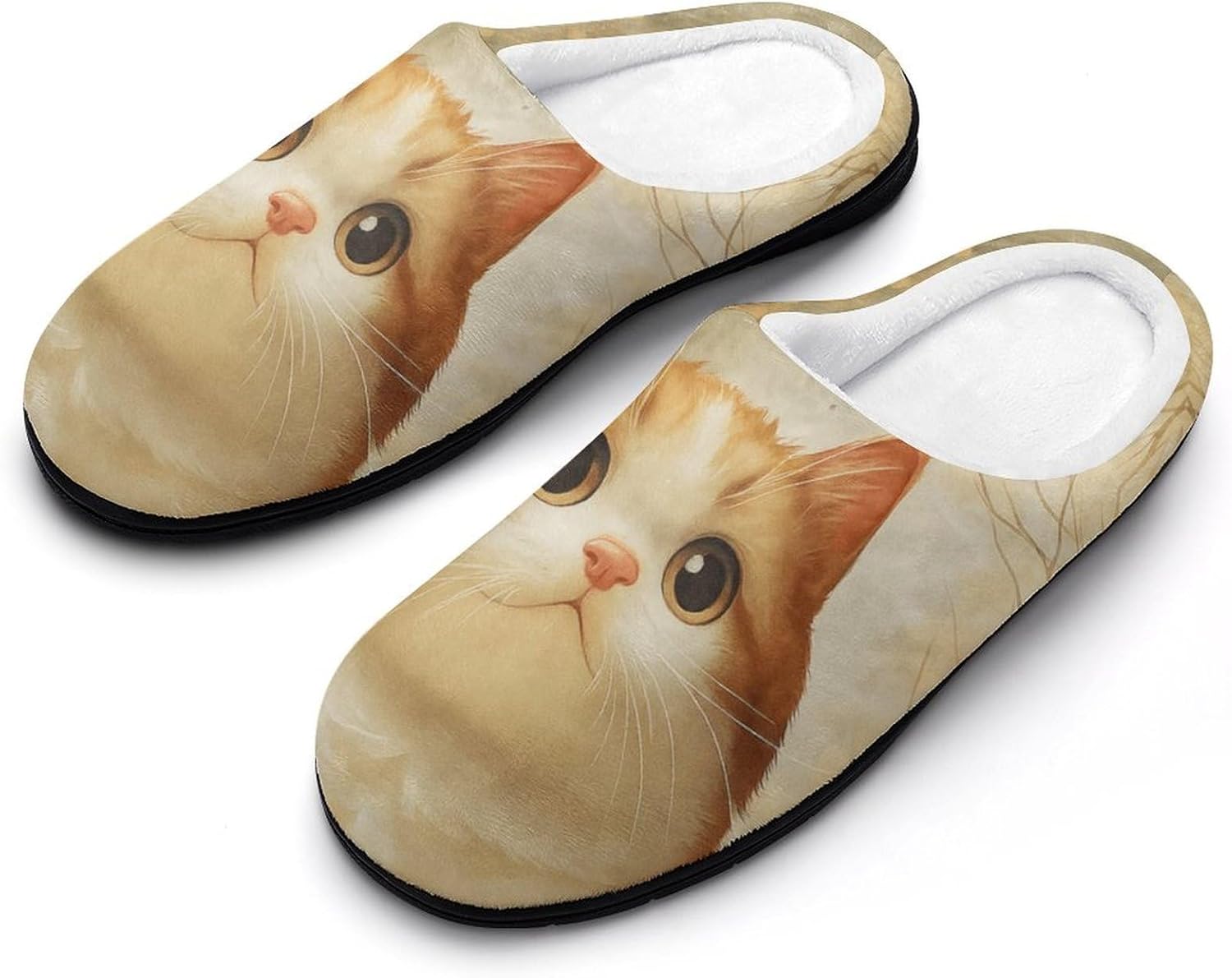 

KKdskkds Красивые домашние тапочки для мужчин из хлопка с рисунком «Единорог в волне», нескользящие, уютные, теплые, дышащие, Adorable Cat