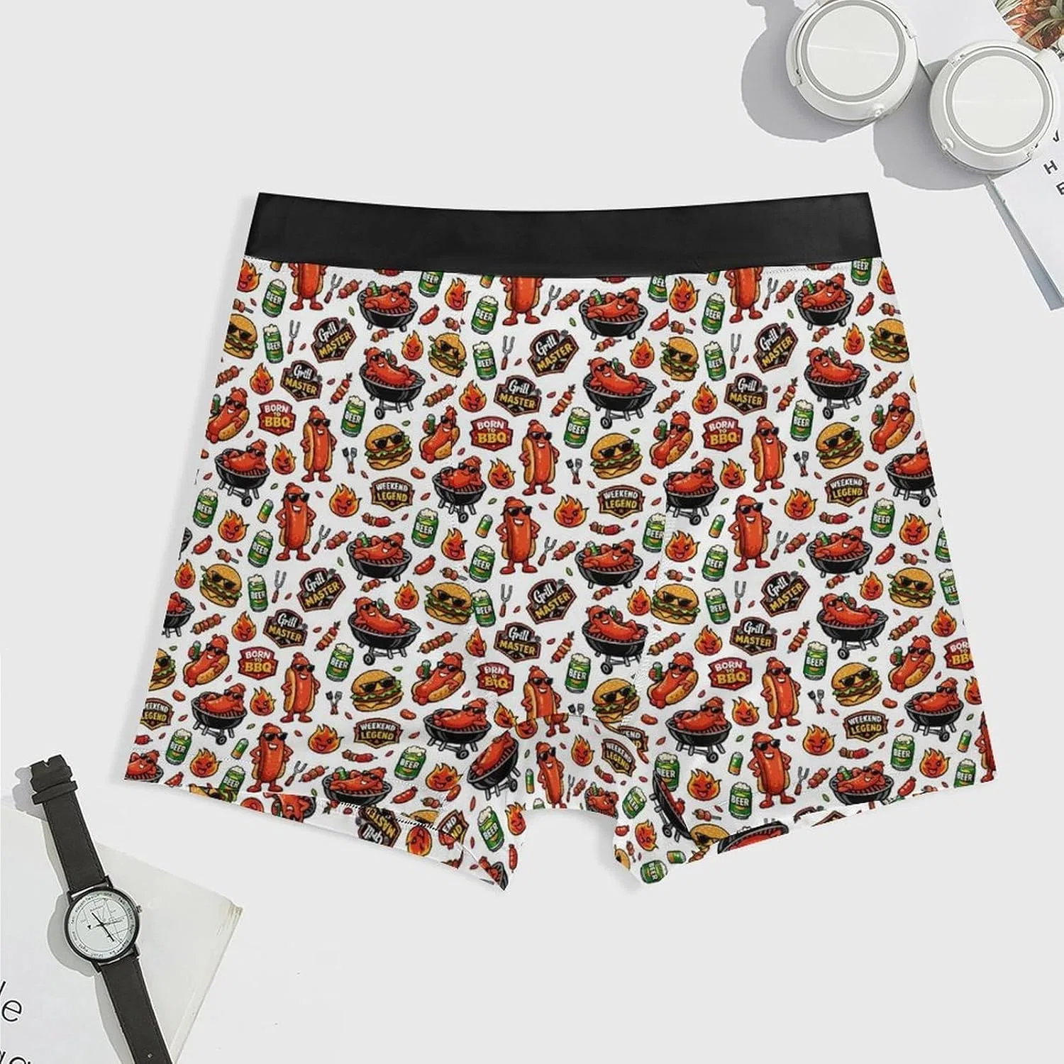 Боксеры с принтом BBQ, Underwear, Bbq Party Hot Dogs — фото 3