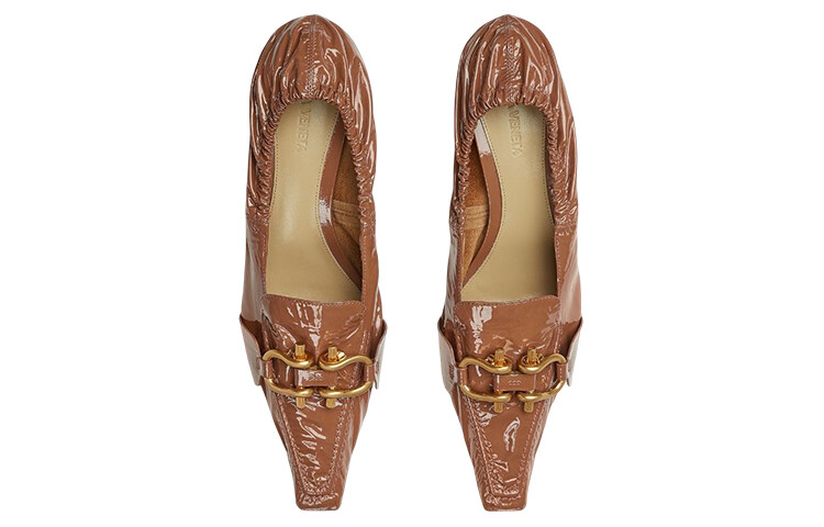 Туфли Mary Jane женские низкие светло-коричневые Bottega Veneta — фото 2