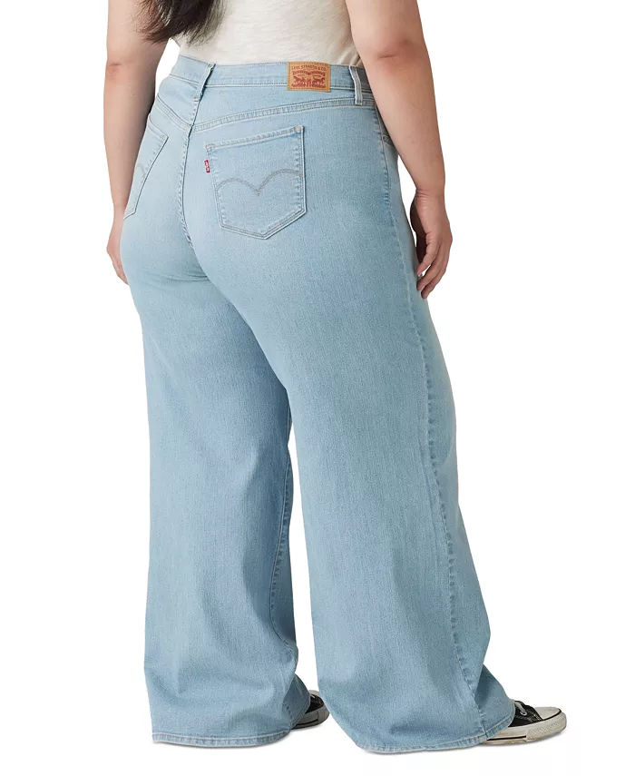 Джинсы Plus Size Mid Rise 318 Shaping с широкими штанинами Levi's, синий — фото 2