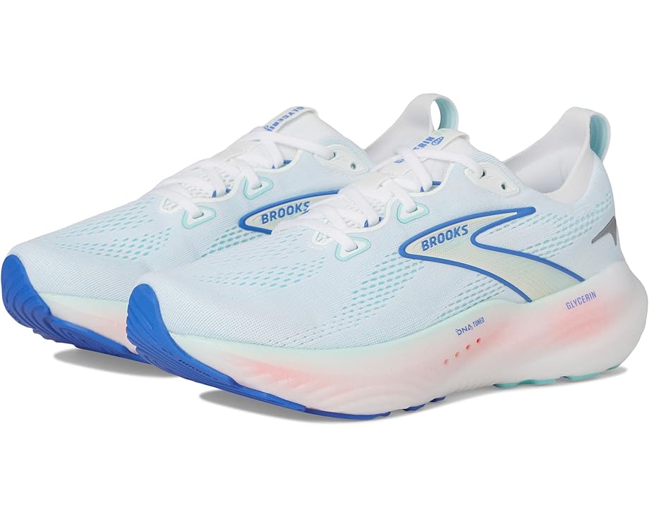 Кроссовки Brooks Glycerin 22, цвет White/Limpet Shell/Amparo Blue