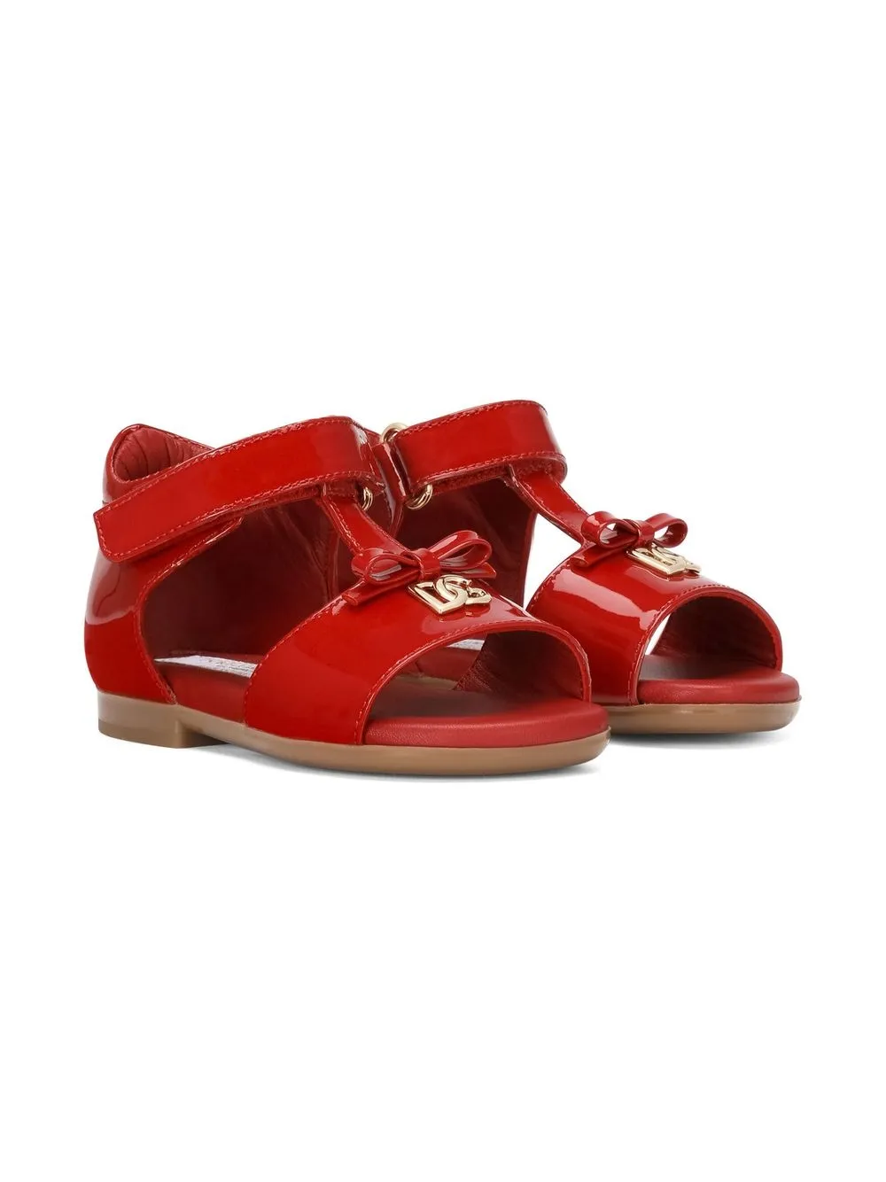 

Лакированные босоножки First Steps Dolce & Gabbana Kids, красный