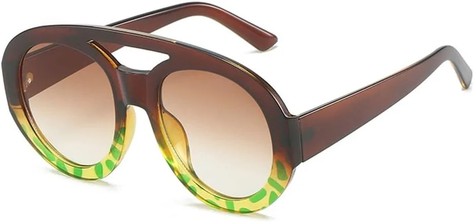 

Солнцезащитные очки UV400 – круглые, увеличенного размера, с градиентным покрытием, для женщин и мужчин, для бега и занятий спортом на открытом воздухе UYPTK, Tea