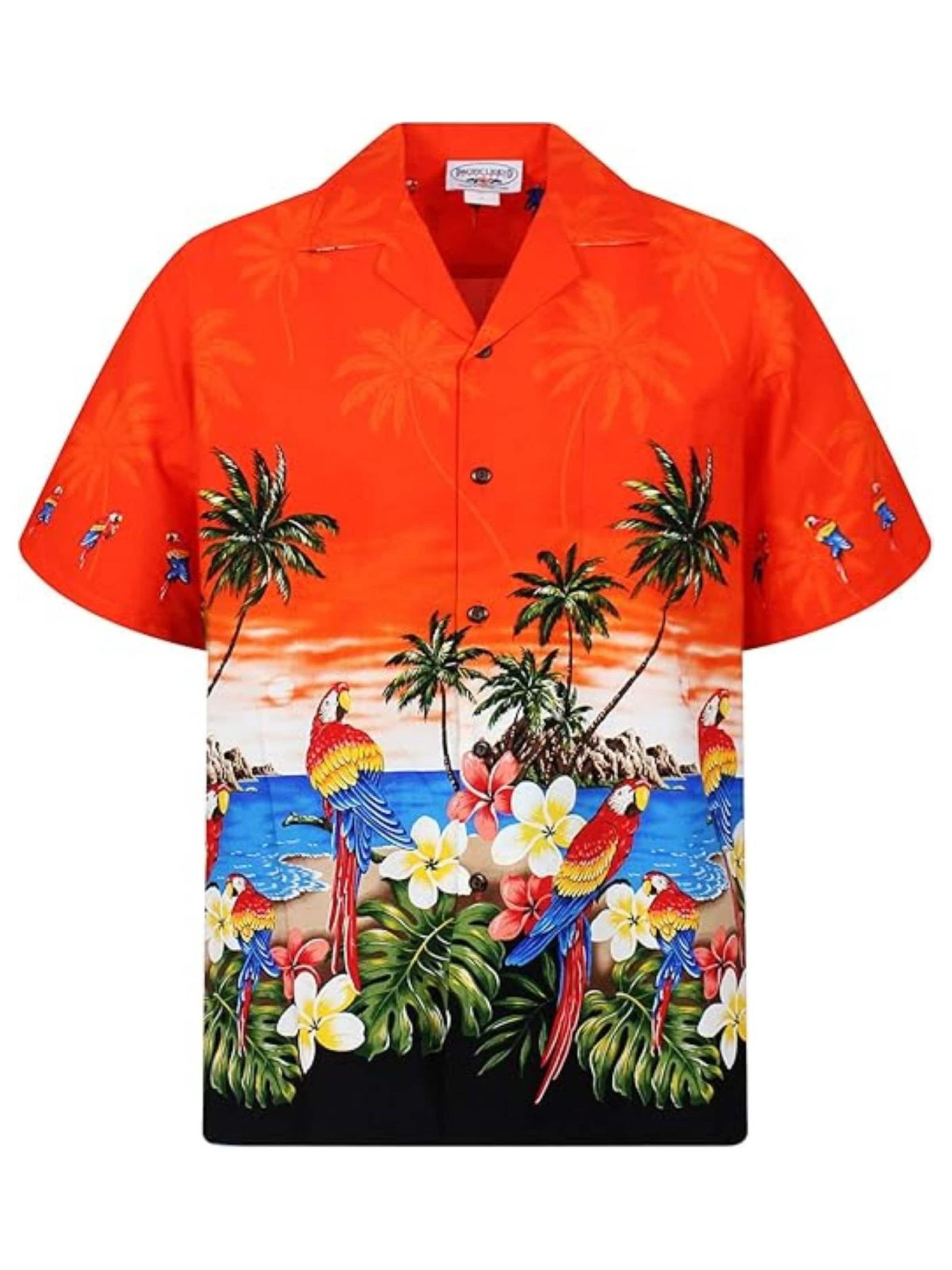 

Pacific Legend Рубашка на пуговицах 'Papagei' оранжевая, Regular fit