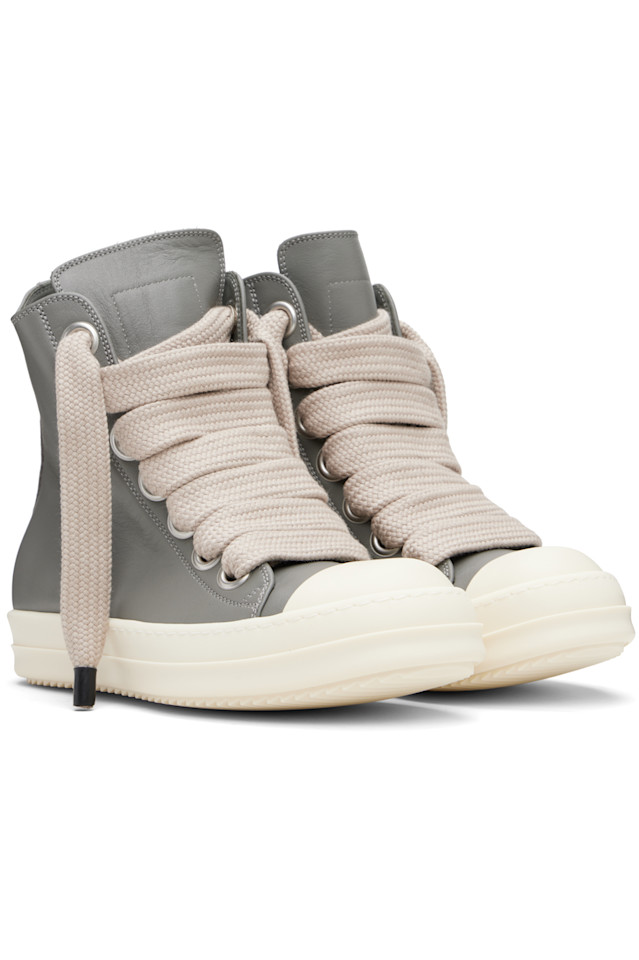 Rick Owens Серые кроссовки с рюшами в форме храма — фото 4