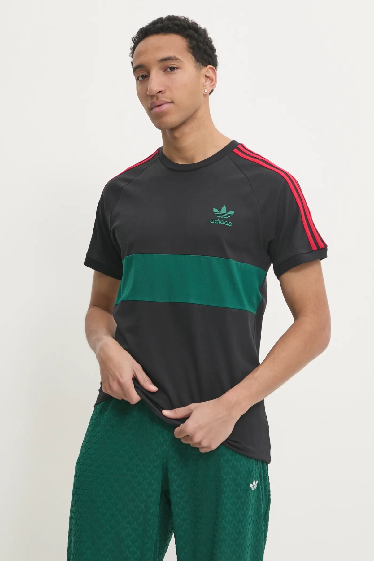 

Хлопковая футболка 3S PANEL TEE adidas Originals, черный