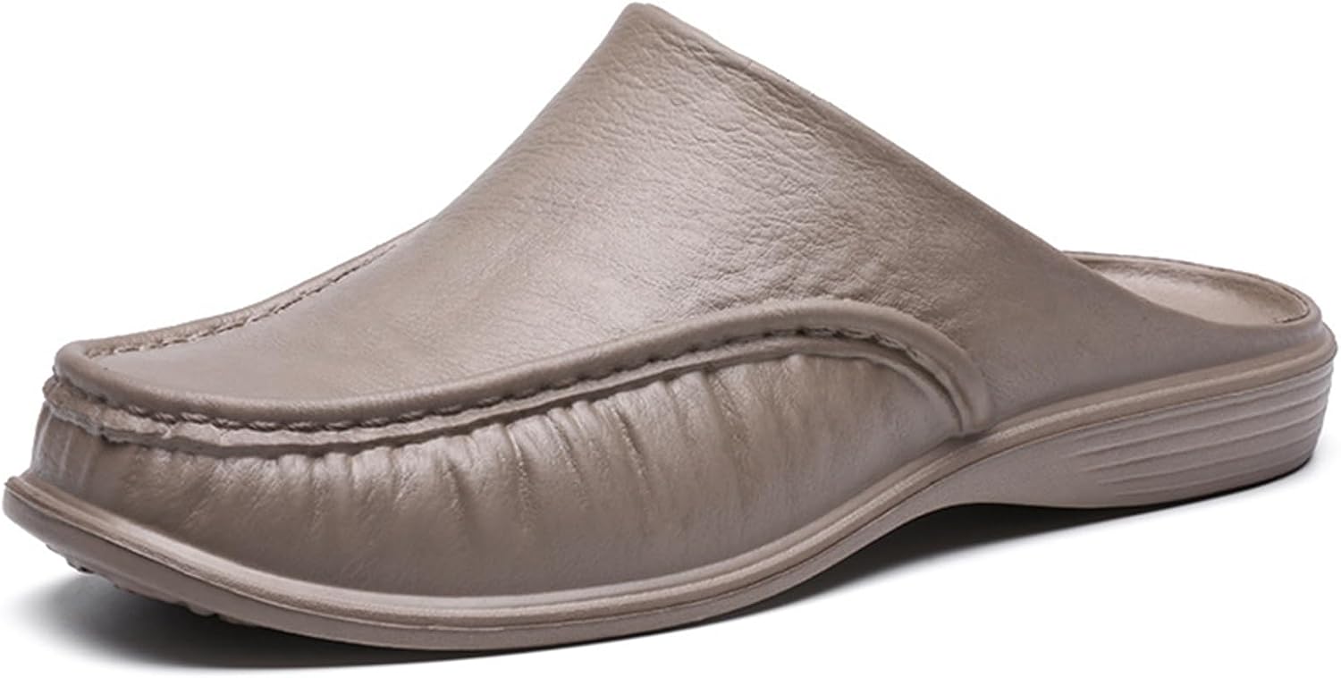 

Мужские тапочки с поддержкой свода стопы, повседневные мюли, сабо, открытая пятка, удобные слипоны, лоферы для ходьбы, для дома и улицы Abborora, хаки