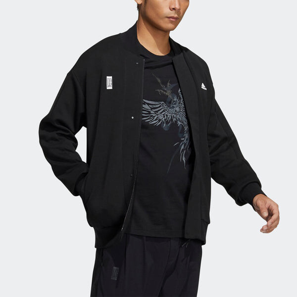 Куртка Men's adidas Martial Arts Series Logo Printing Sports Jacket Black, черный — фото 4