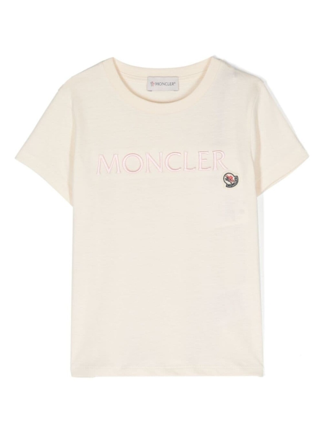 

Moncler Enfant футболка с вышитым логотипом, нейтральный цвет