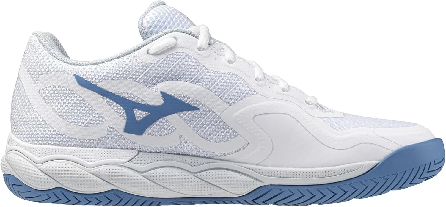 Кроссовки теннисные Mizuno Wave Enforce Court AC, белые/Parisian Blue — фото 3