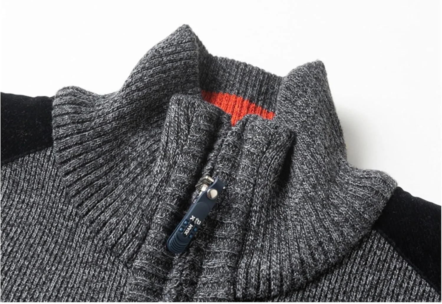 Мужской свитер с четвертью молнии Slim Texture Knitted с нагрудным карманом — фото 3