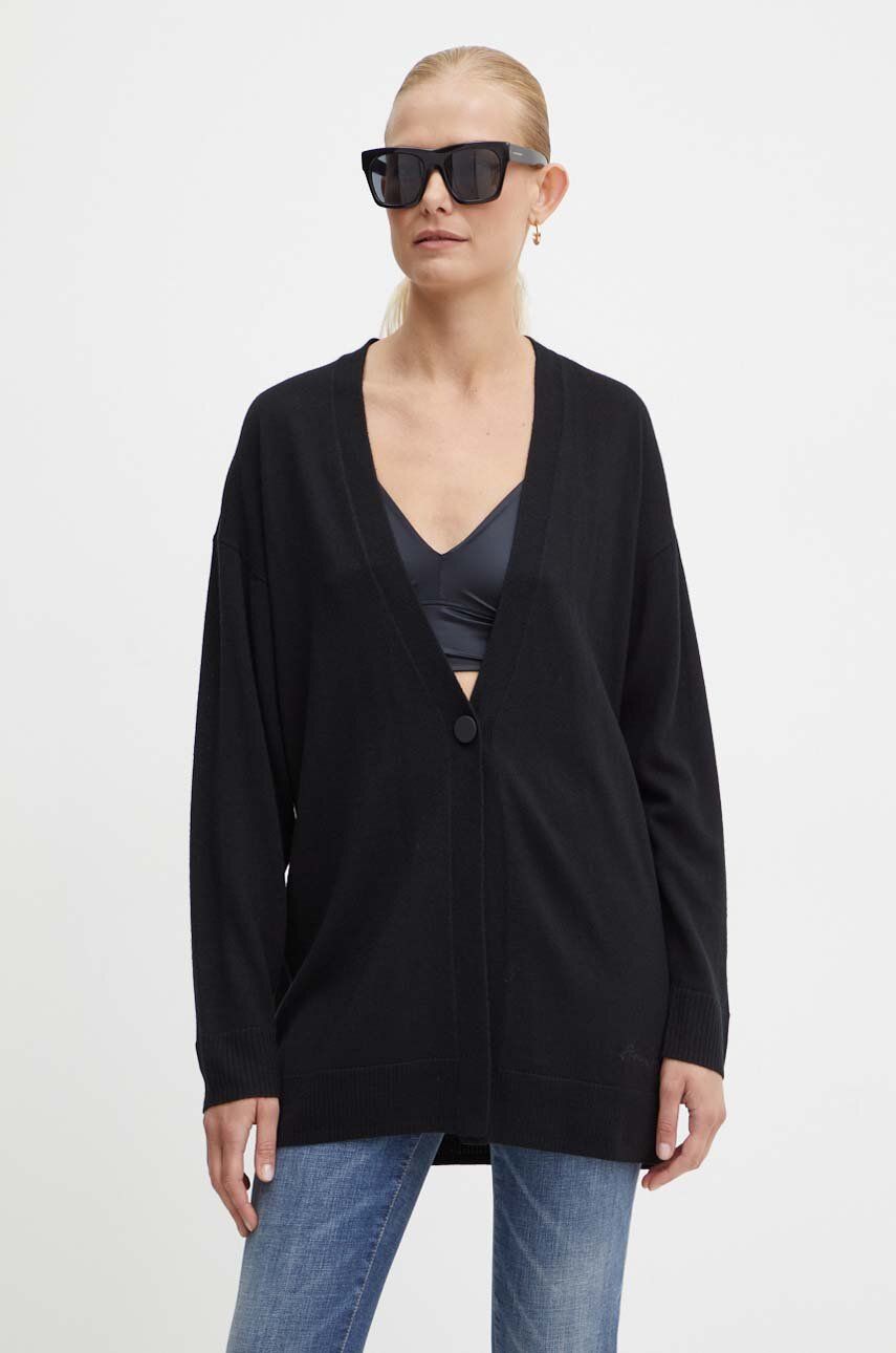 

Шерстяной кардиган Armani Exchange, черный
