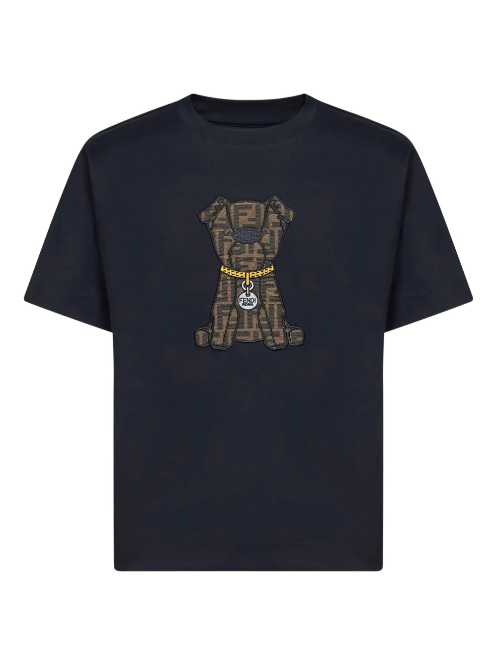 

Футболка с жаккардовой нашивкой Fendi, синий