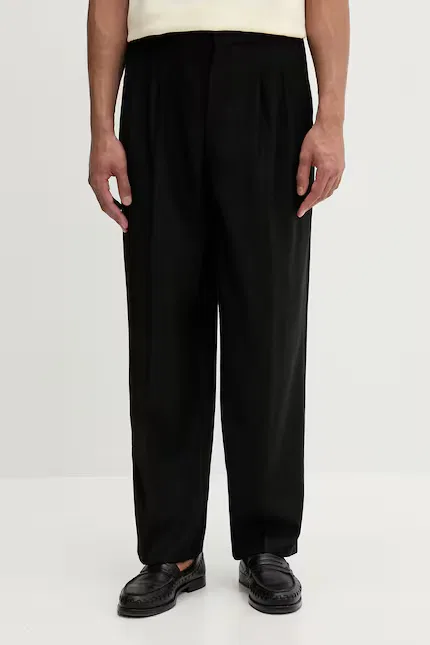 Брюки из шерстяной ткани Calvin Klein, черный