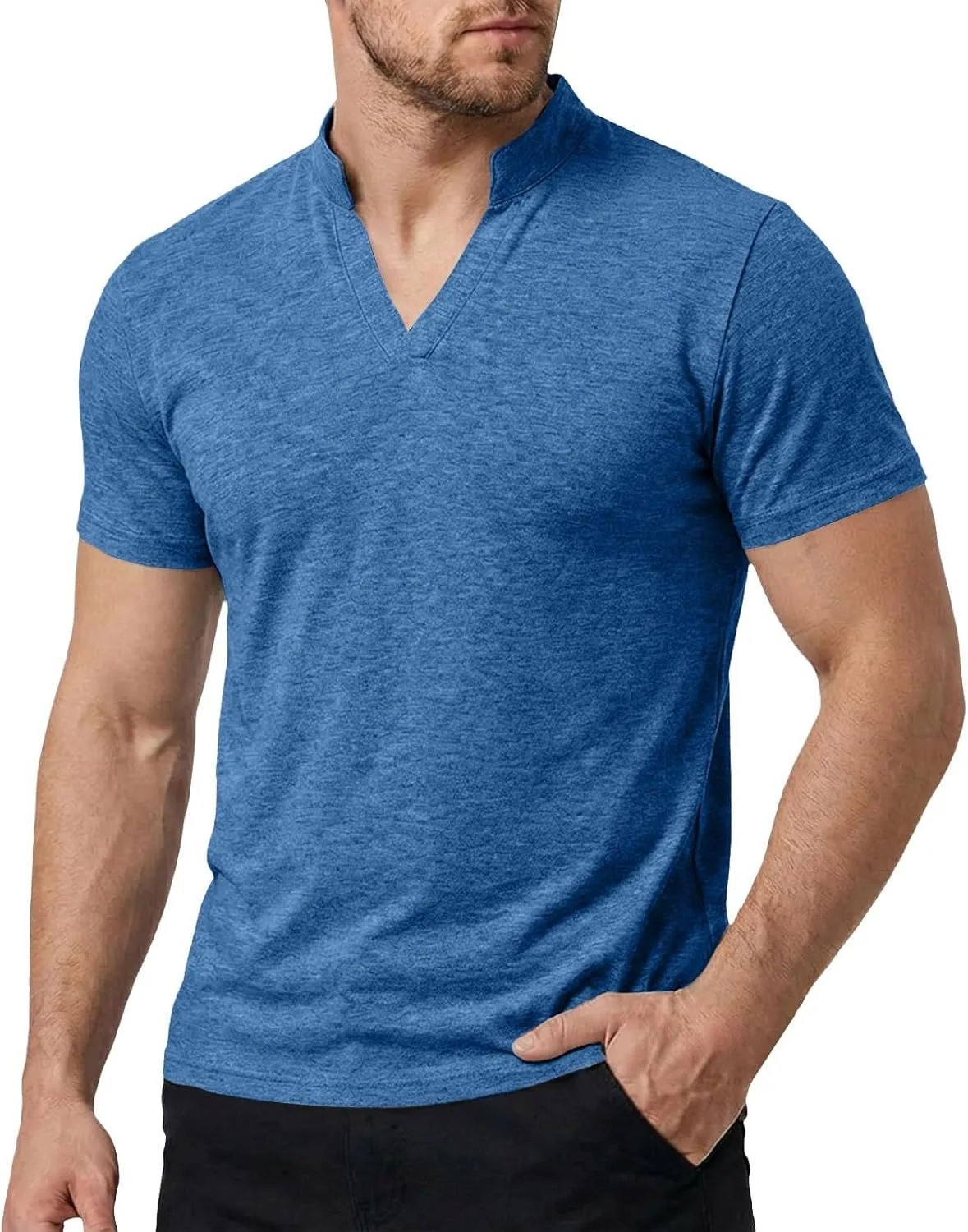 

Мужская футболка Miyaomn V-образным вырезом, Casual, летняя, с коротким рукавом