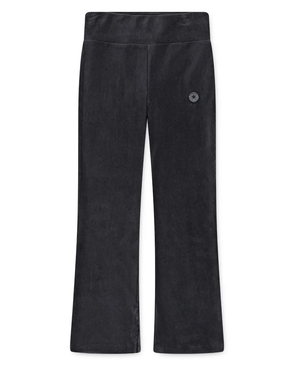 

Брюки-леггинсы клеш из ребристого бархата для девочки Converse, черный