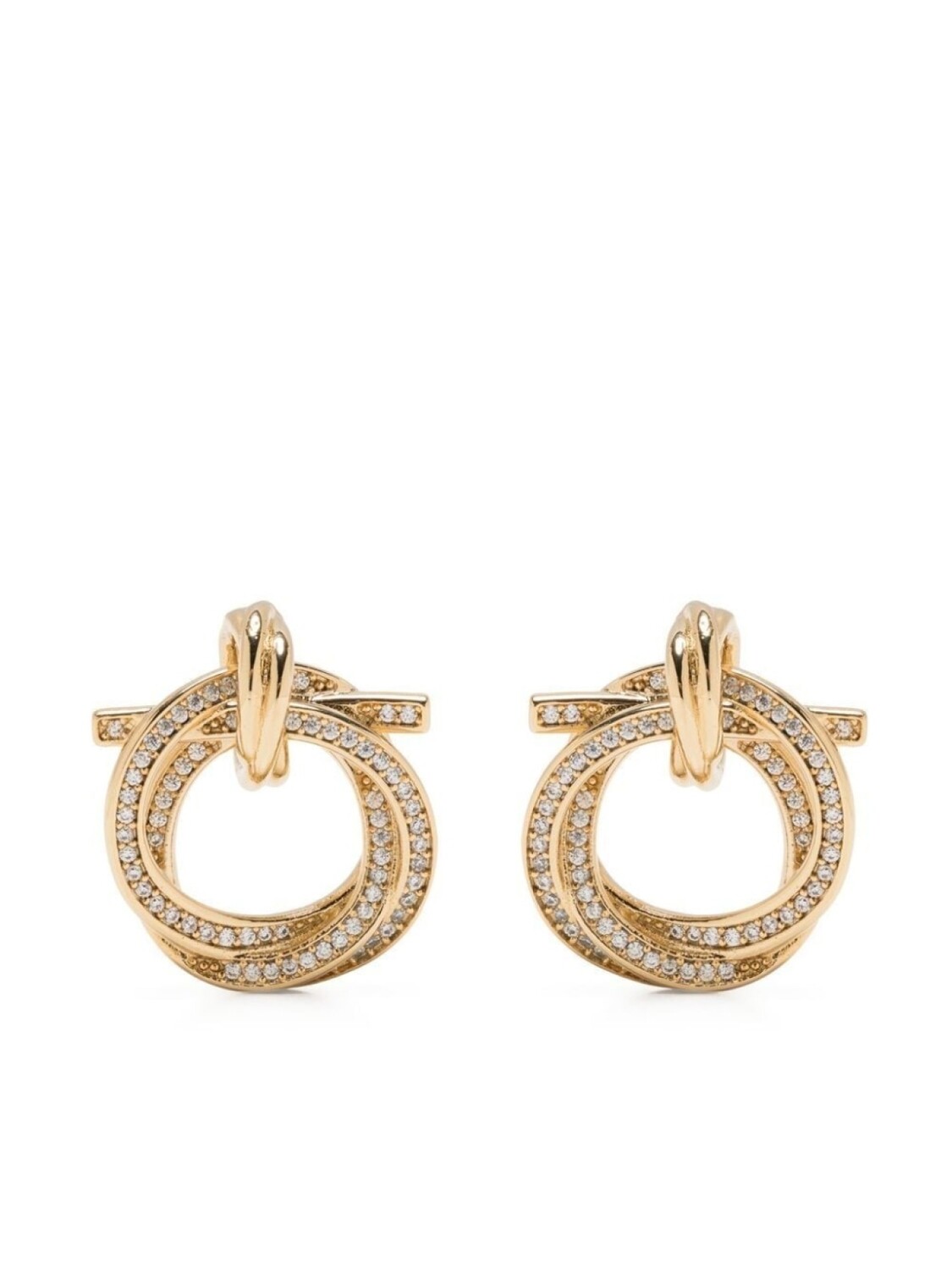 

Серьга-кольцо с кристаллами Ferragamo, золотой