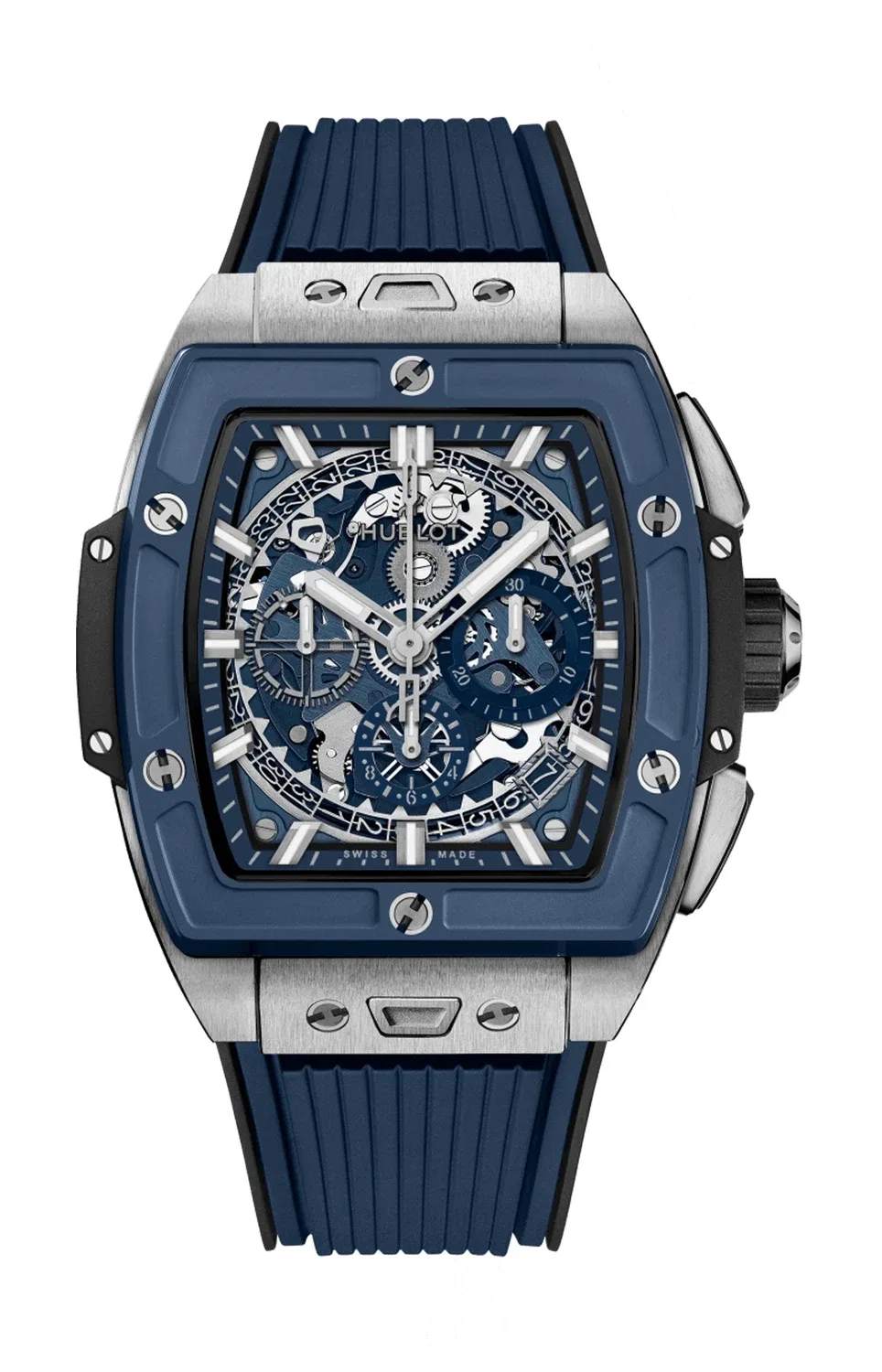 SPIRIT OF BIG BANG ТИТАН СИНЯЯ КЕРАМИКА - 642.NL.7170.RX HUBLOT, серебряный