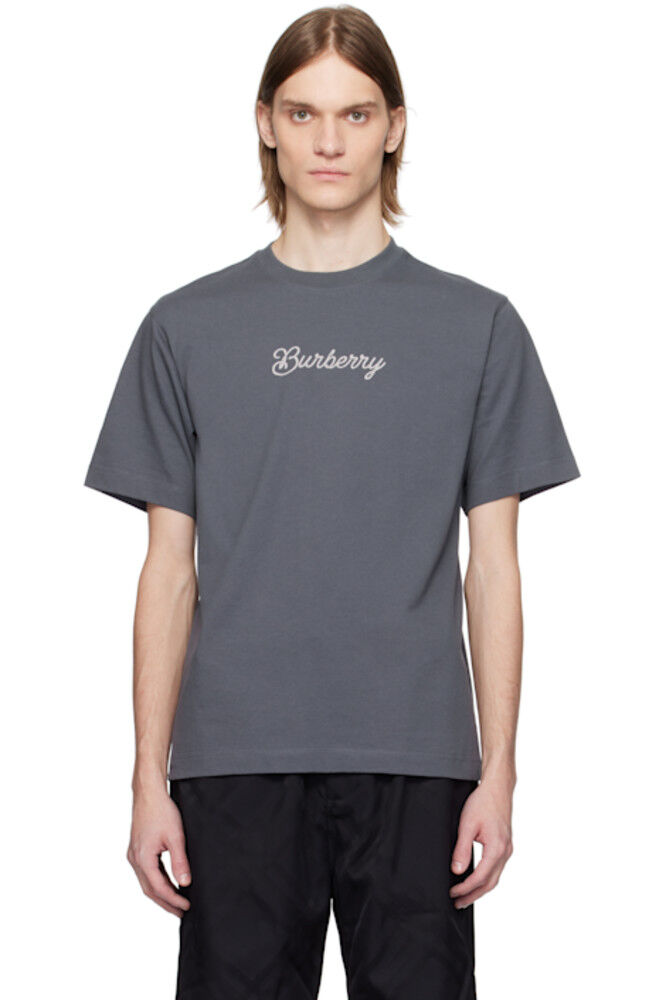 

Серая хлопковая футболка Surfer Knight Burberry
