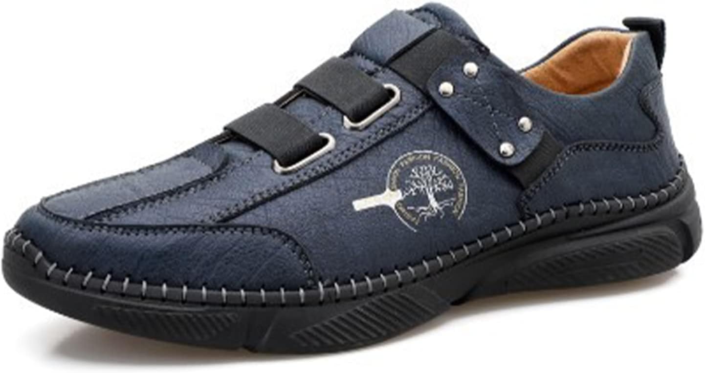 

Мужские повседневные кожаные лоферы с ручной строчкой Ugoselec, синий