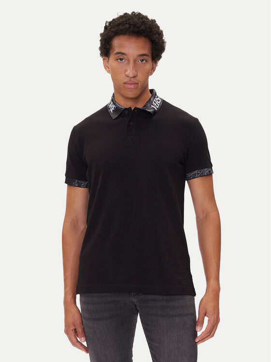 

Поло regular fit 79GAGT03 CJ01T Versace Jeans Couture, чёрный