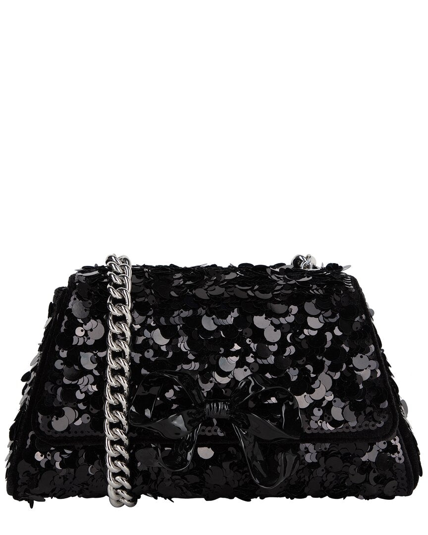 

Self-Portrait Миниатюрная кожаная сумка через плечо с бантом, черный