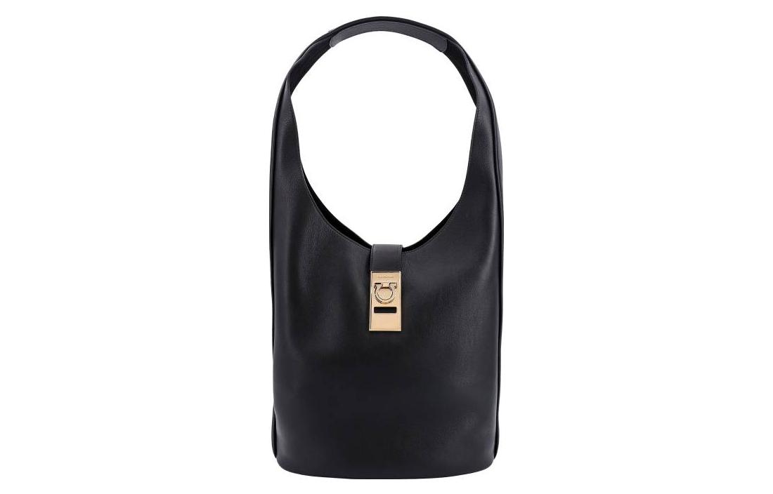

Ferragamo Женская черная кожаная сумка через плечо One Shoulder
