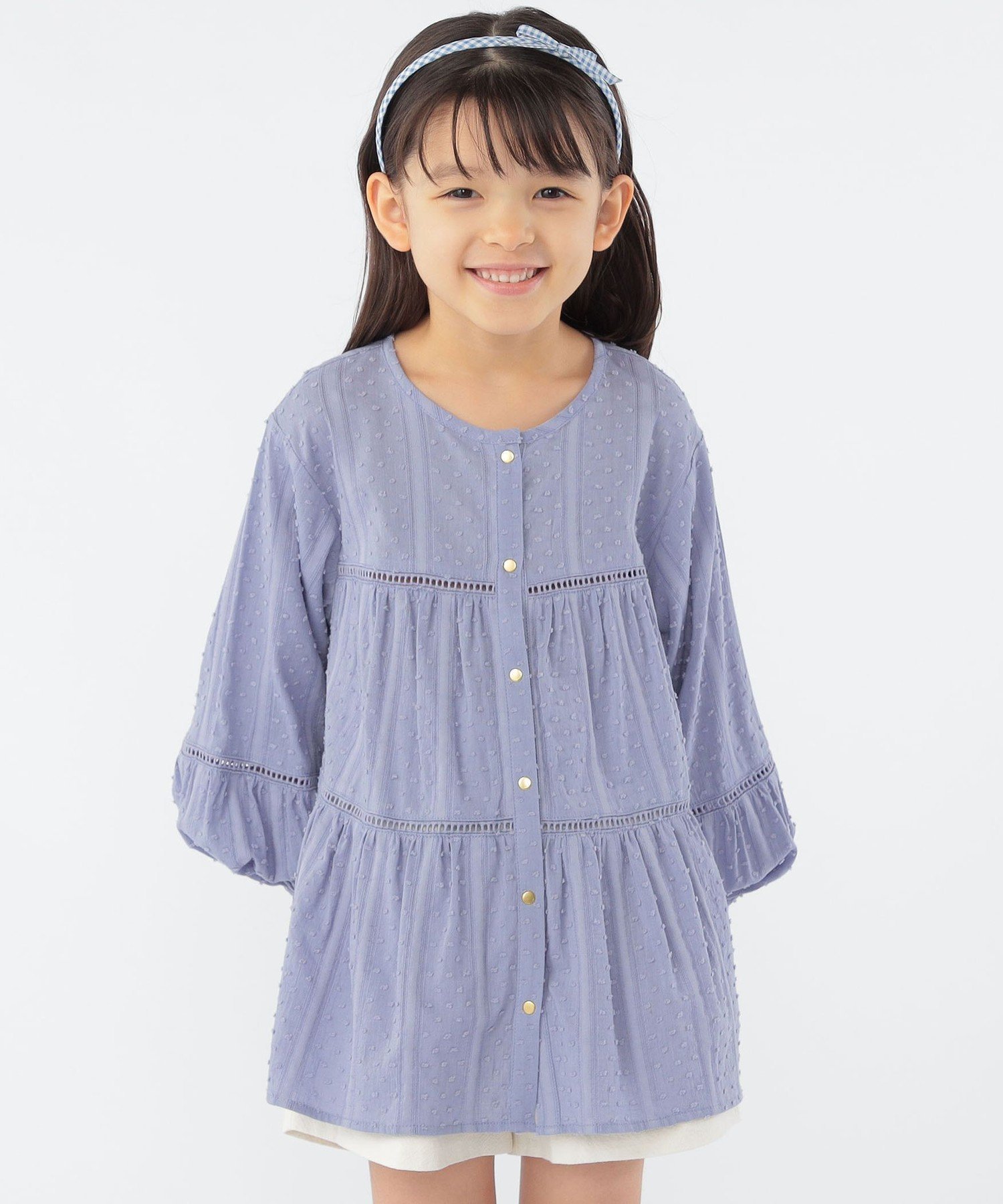 Детская блузка SHIPS: 100–130 см / Многоярусная блузка на кнопках SHIPS KIDS, Light blue