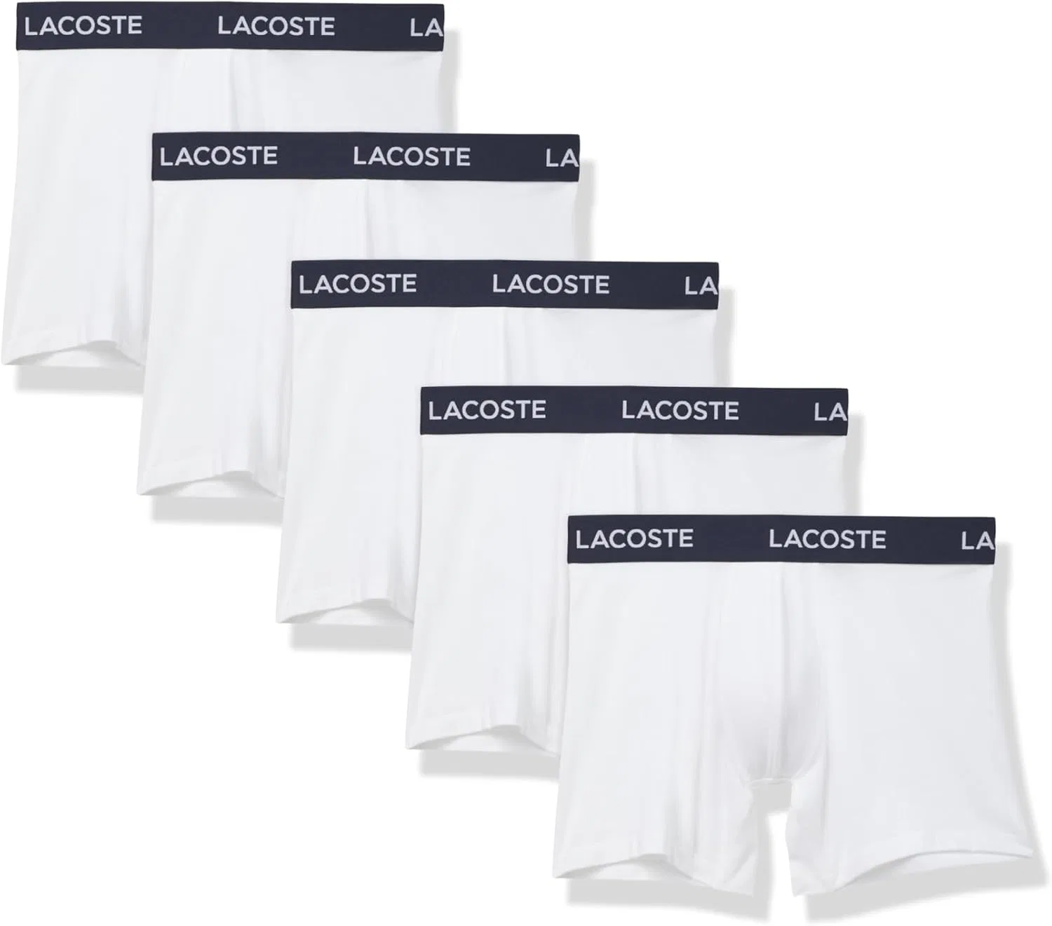 Боксеры хлопковые с эластаном Lacoste, белые