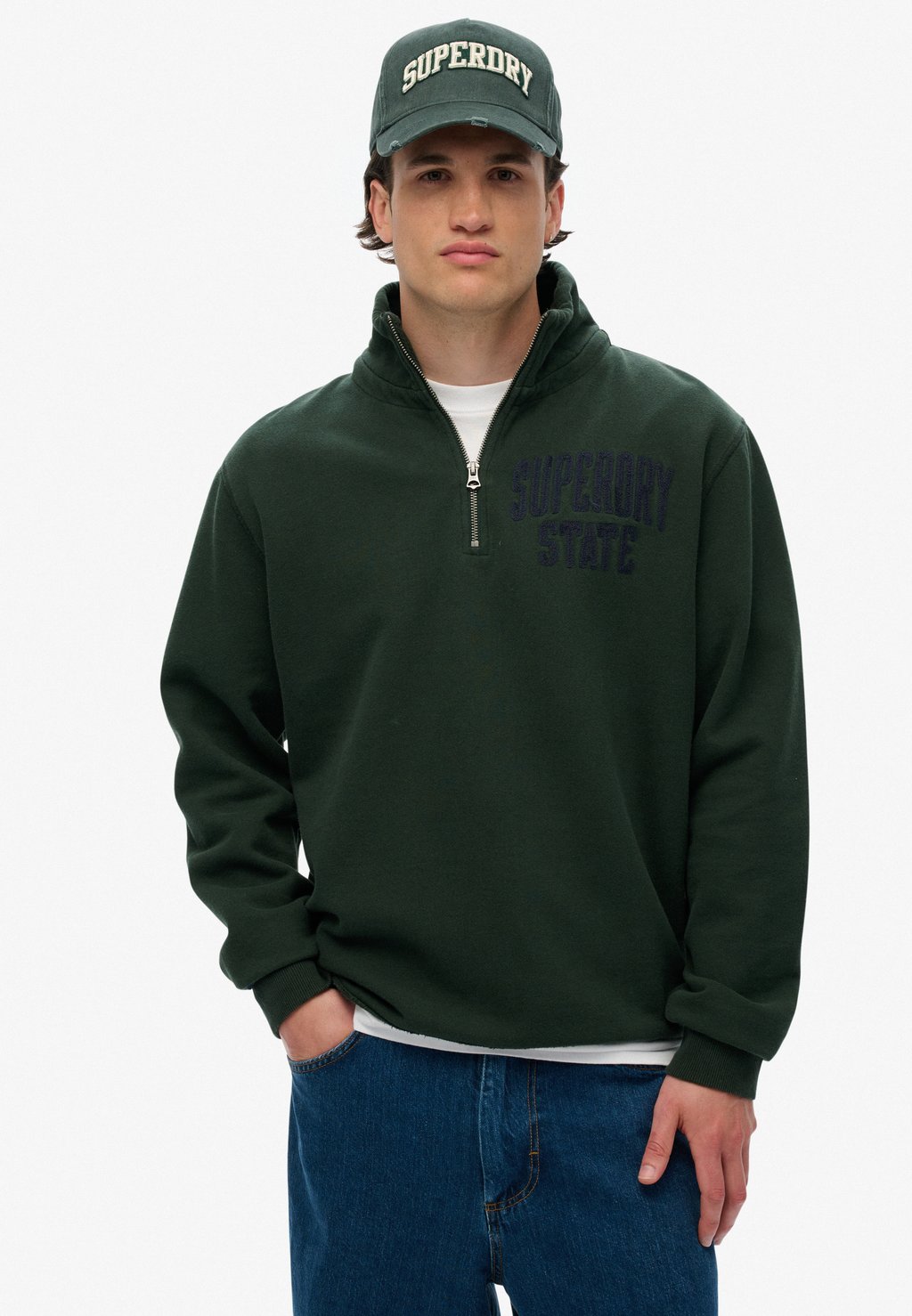

Толстовка VINTAGE ATHLETIC HALF ZIP Superdry, зеленый