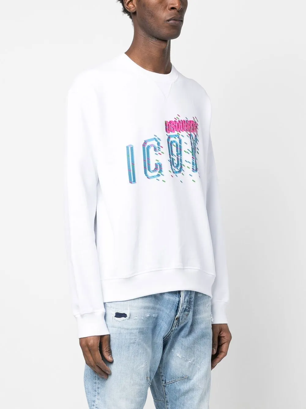 Хлопковый свитшот с принтом "Icon" Dsquared2, белый — фото 3
