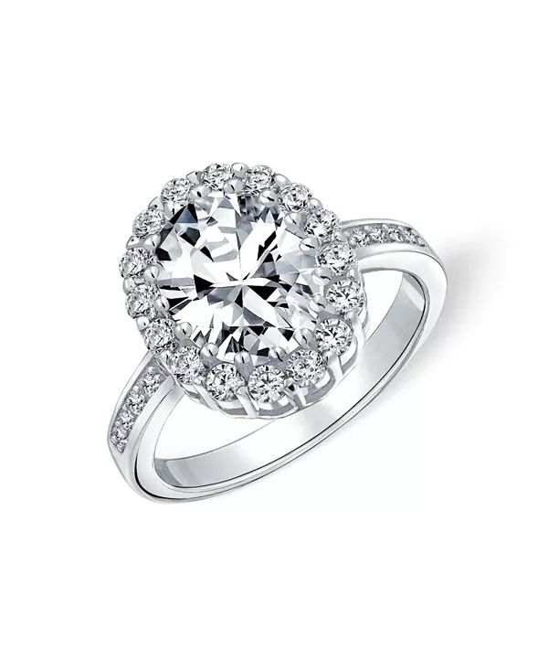 

Кольцо с овальным паве из кубических цирконий 4 карата, позолоченное серебро 925 пробы Bling Jewelry, silver