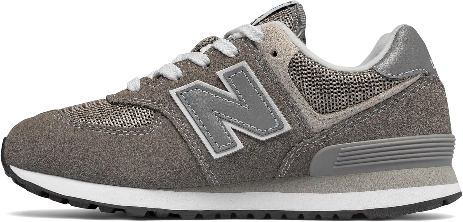 Кроссовки New Balance Kids 574 V1 Familiar Ground на шнуровке, серый — фото 3