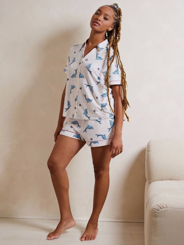 

Комплект пижамы Dolphin Starfish с шортами Chelsea Peers, Off White